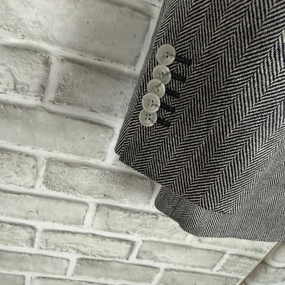 SuitSupply Marling & Evans Wool & Linen Gray Herringbone Blazer Suit Jacket 40R - Picture 3 of 10
